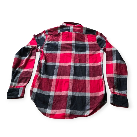 Express Men's Flannel, Red/Gray/Black Plaid, Size XSmall - Picture 2 of 5